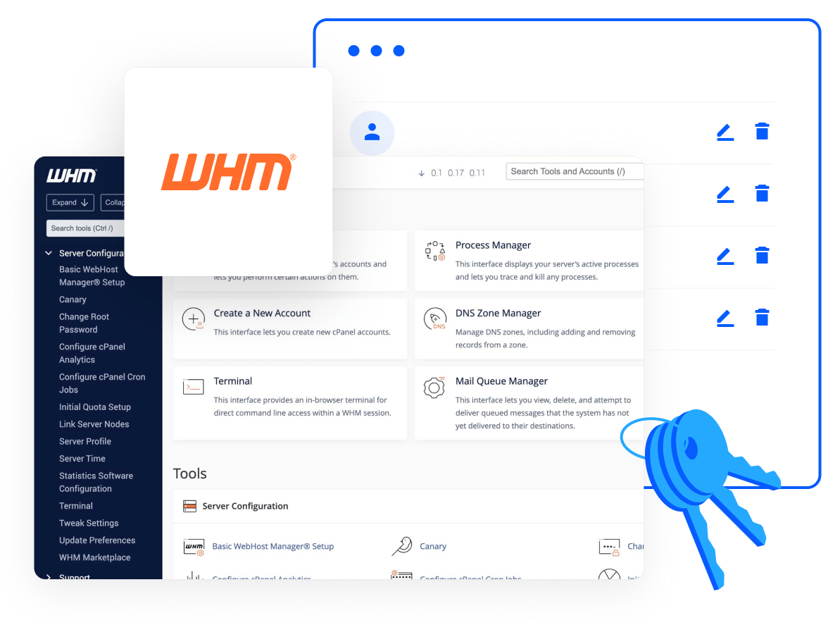 Reseller Hosting - Control customer accounts via WHM control panel