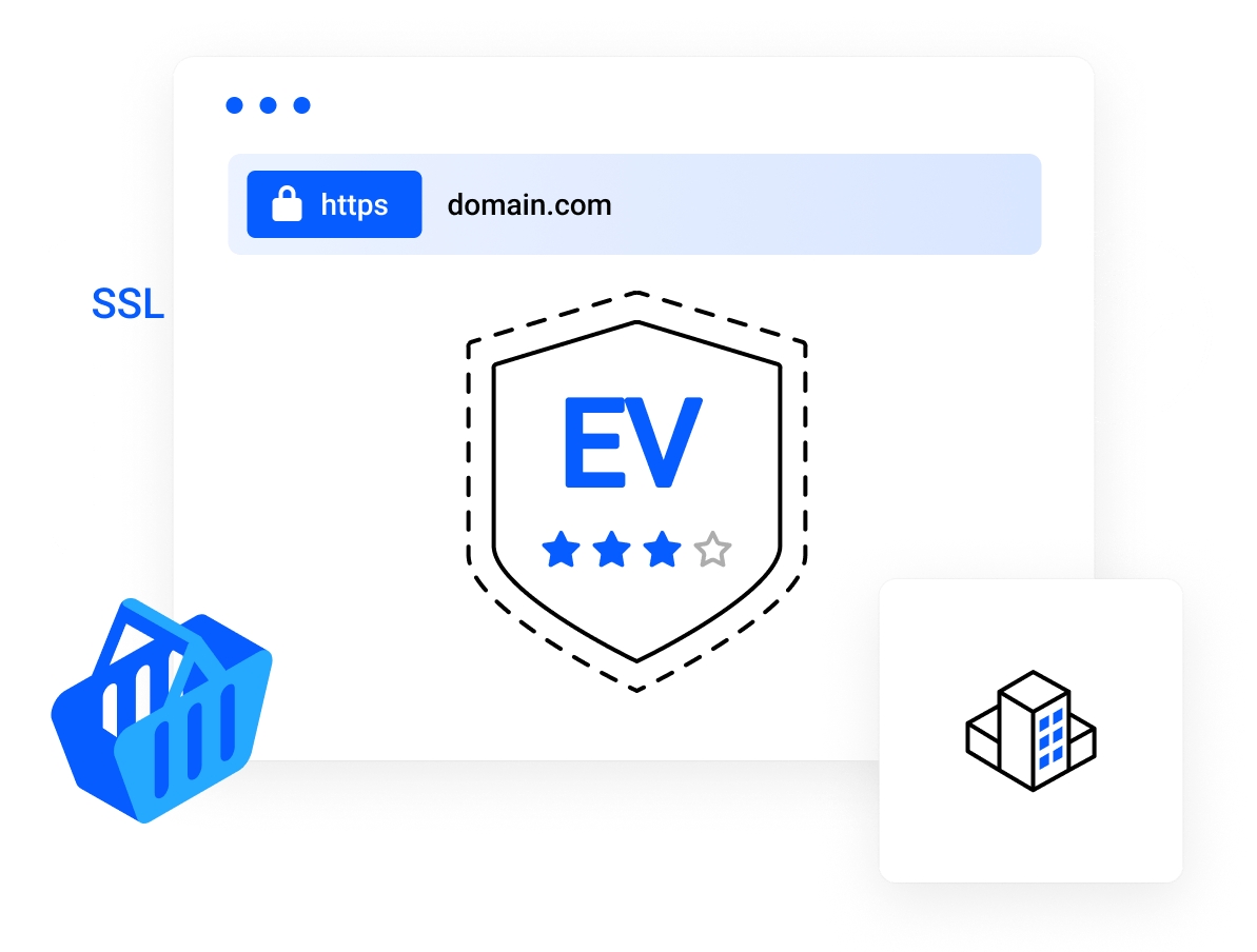 SSL Certificates - Ideal for sensitive webpages including ecommerce, online banking, account signups